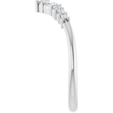 Platinum Round Lab-Grown Diamond Accented Contour Band - 1/5-3/8 CTW - view 4