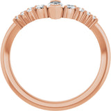 14K Gold Marquise Lab-Grown Diamond Accented Contour Band - 1/4-3/8 CTW - Rose Gold - view 2