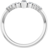 14K Gold Marquise Lab-Grown Diamond Accented Contour Band - 1/4-3/8 CTW - White Gold - view 2