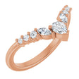 14K Gold Pear Natural Diamond Accented Contour Band - 1/3 CTW - Rose Gold