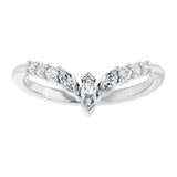 14K Gold Marquise Natural Diamond Accented Contour Band - 1/4-3/8 CTW - White Gold - view 3