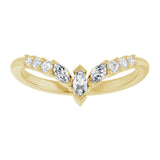 14K Gold Marquise Lab-Grown Diamond Accented Contour Band - 1/4-3/8 CTW - Yellow Gold - view 3