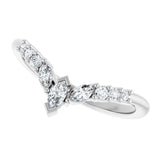 14K Gold Marquise Lab-Grown Diamond Accented Contour Band - 1/4-3/8 CTW - White Gold - view 5