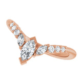 14K Gold Marquise Lab-Grown Diamond Accented Contour Band - 1/4-3/8 CTW - Rose Gold - view 5