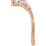 14K Gold Marquise Natural Diamond Accented Contour Band - 1/4-3/8 CTW - Rose Gold - view 4
