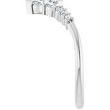 14K Gold Marquise Lab-Grown Diamond Accented Contour Band - 1/4-3/8 CTW - White Gold - view 4