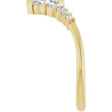 14K Gold Marquise Lab-Grown Diamond Accented Contour Band - 1/4-3/8 CTW - Yellow Gold - view 4