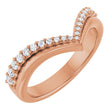 14K Gold Round Natural Diamond Contour Band - 1/4 CTW - Rose Gold