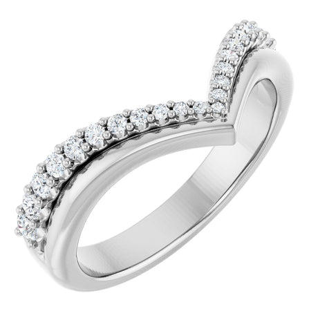 14K Gold Round Lab-Grown Diamond Contour Band - 1/3 CTW (Style 127048) - White Gold
