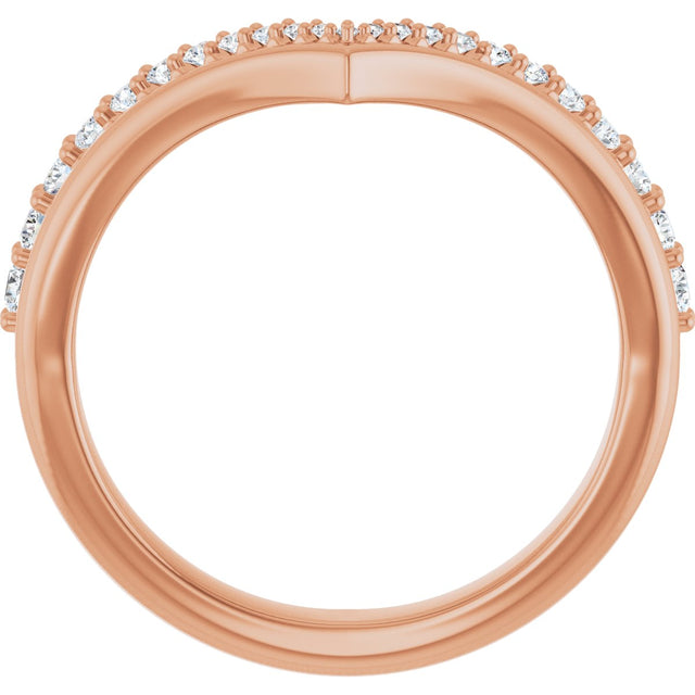 14K Gold Round Lab-Grown Diamond Contour Band - 1/3 CTW (Style 127048) - Rose Gold - view 2