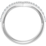 14K Gold Round Natural Diamond Contour Band - 1/4 CTW - White Gold - view 2