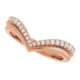 14K Gold Round Natural Diamond Contour Band - 1/4 CTW - Rose Gold - view 5