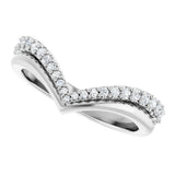 Platinum Round Natural Diamond Contour Band - 1/4 CTW - view 5