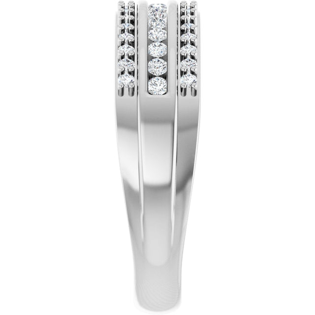 14K Gold Round Lab-Grown Diamond Anniversary Band - 1/2 CTW - White Gold - view 4
