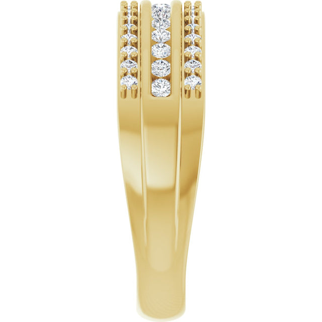 14K Gold Round Lab-Grown Diamond Anniversary Band - 1/2 CTW - Yellow Gold - view 4