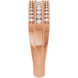 14K Gold Round Lab-Grown Diamond Anniversary Band - 1/2 CTW - Rose Gold - view 4