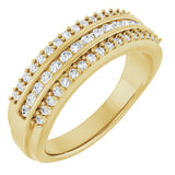 14K Gold Round Lab-Grown Diamond Anniversary Band - 1/2 CTW - Yellow Gold