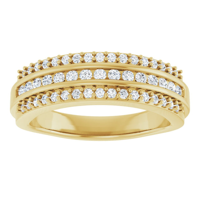 14K Gold Round Lab-Grown Diamond Anniversary Band - 1/2 CTW - Yellow Gold - view 3