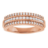 14K Gold Round Lab-Grown Diamond Anniversary Band - 1/2 CTW - Rose Gold - view 3