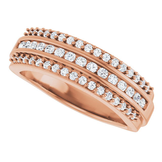 14K Gold Round Lab-Grown Diamond Anniversary Band - 1/2 CTW - Rose Gold - view 5