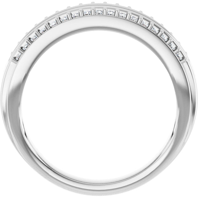14K Gold Round Lab-Grown Diamond Anniversary Band - 1/2 CTW - White Gold - view 2