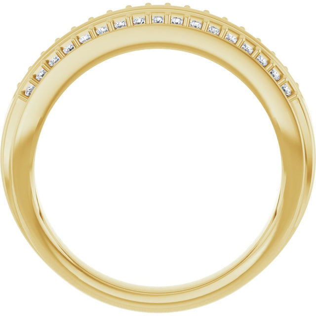 14K Gold Round Lab-Grown Diamond Anniversary Band - 1/2 CTW - Yellow Gold - view 2