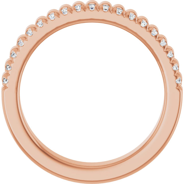 14K Gold Round Lab-Grown Diamond Anniversary Band - 1/4-1/3 CTW - Rose Gold - view 2