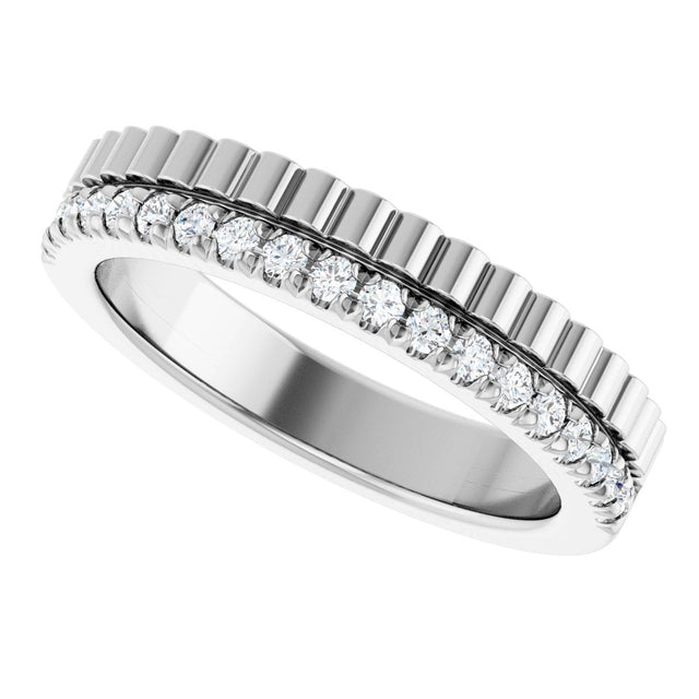 14K Gold Round Lab-Grown Diamond Anniversary Band - 1/4-1/3 CTW - White Gold - view 5