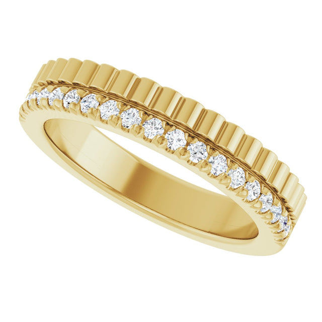14K Gold Round Lab-Grown Diamond Anniversary Band - 1/4-1/3 CTW - Yellow Gold - view 5