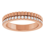 14K Gold Round Lab-Grown Diamond Anniversary Band - 1/4-1/3 CTW - Rose Gold - view 3