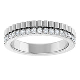 14K Gold Round Lab-Grown Diamond Anniversary Band - 1/4-1/3 CTW - White Gold - view 3