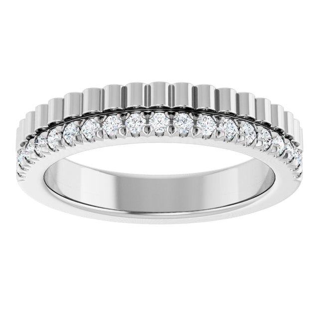 14K Gold Round Lab-Grown Diamond Anniversary Band - 1/4-1/3 CTW - White Gold - view 3
