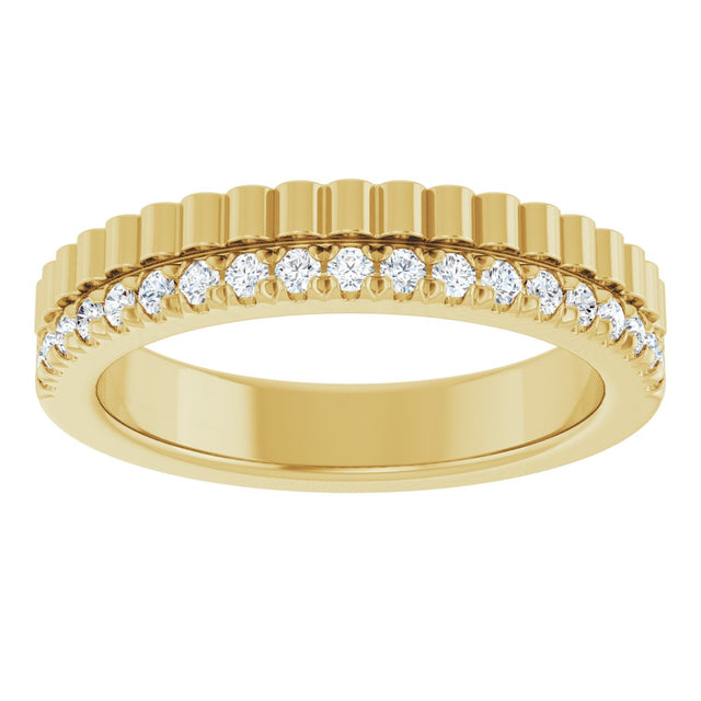 14K Gold Round Lab-Grown Diamond Anniversary Band - 1/4-1/3 CTW - Yellow Gold - view 3