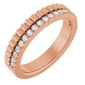 14K Gold Round Natural Diamond Anniversary Band - 1/4-1/3 CTW - Rose Gold