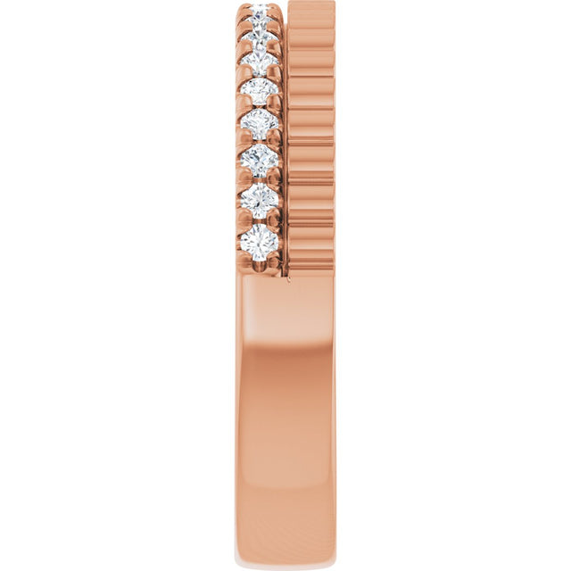 14K Gold Round Lab-Grown Diamond Anniversary Band - 1/4-1/3 CTW - Rose Gold - view 4
