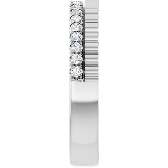 14K Gold Round Lab-Grown Diamond Anniversary Band - 1/4-1/3 CTW - White Gold - view 4