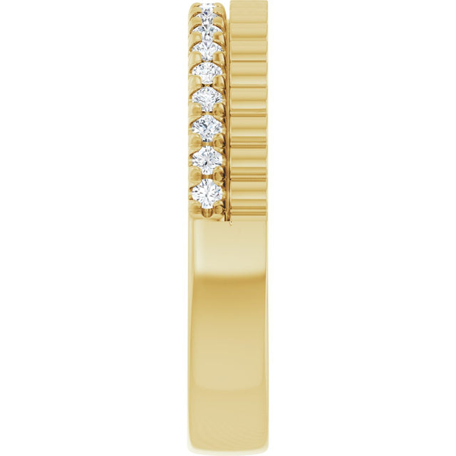 14K Gold Round Lab-Grown Diamond Anniversary Band - 1/4-1/3 CTW - Yellow Gold - view 4