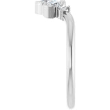 Platinum Pear Natural Diamond Accented Contour Band - 1/2 CTW - view 4