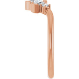 14K Gold Pear Natural Diamond Accented Contour Band - 1/2 CTW - Rose Gold - view 4