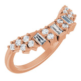 14K Gold Straight Baguette Natural Diamond Contour Band - 1/3 CTW - Rose Gold