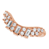 14K Gold Straight Baguette Lab-Grown Diamond Contour Band - 1/3 CTW - Rose Gold - view 5