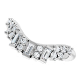 Platinum Straight Baguette Lab-Grown Diamond Contour Band - 1/3 CTW - view 5