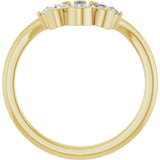 14K Gold Pear Natural Diamond Accented Contour Band - 1/2 CTW - Yellow Gold - view 2
