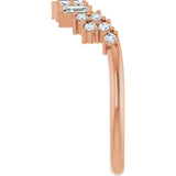 14K Gold Straight Baguette Lab-Grown Diamond Contour Band - 1/3 CTW - Rose Gold - view 4