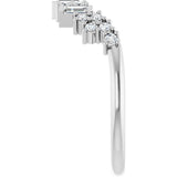 14K Gold Straight Baguette Lab-Grown Diamond Contour Band - 1/3 CTW - White Gold - view 4