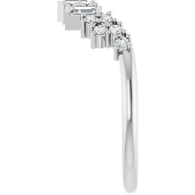 14K Gold Straight Baguette Lab-Grown Diamond Contour Band - 1/3 CTW - White Gold - view 4