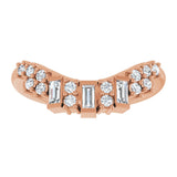 14K Gold Straight Baguette Natural Diamond Contour Band - 1/3 CTW - Rose Gold - view 3