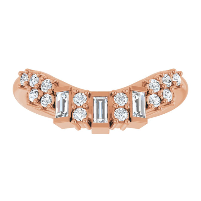 14K Gold Straight Baguette Lab-Grown Diamond Contour Band - 1/3 CTW - Rose Gold - view 3