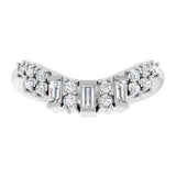 14K Gold Straight Baguette Lab-Grown Diamond Contour Band - 1/3 CTW - White Gold - view 3