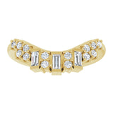 14K Gold Straight Baguette Natural Diamond Contour Band - 1/3 CTW - Yellow Gold - view 3